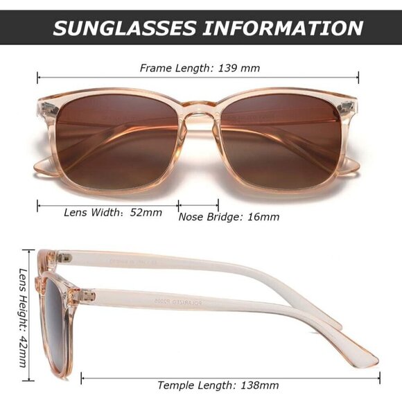 ?Dushine Sunglasses Women Brown Polarized Retro Style Protection Eyewear main image 5